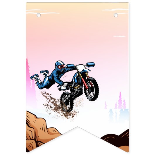 バイクもしくは自転車に乗る人キッドダートスタントバイク誕生日バンティングフラグ バンティングフラッグ (第1の旗)