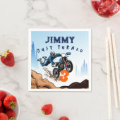 バイクもしくは自転車に乗る人キッドダートスタントバイク誕生日 スタンダードカクテルナプキン (インサイチュ)