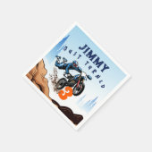 バイクもしくは自転車に乗る人キッドダートスタントバイク誕生日 スタンダードカクテルナプキン (角)