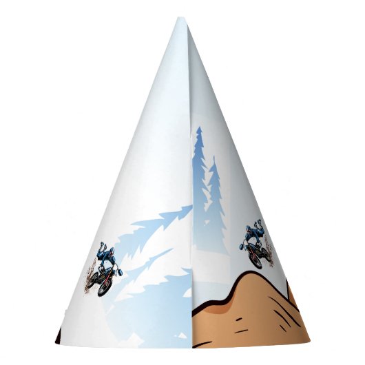 バイクもしくは自転車に乗る人キッドダートスタントバイク誕生日 パーティーハット (裏面)