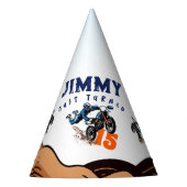 バイクもしくは自転車に乗る人キッドダートスタントバイク誕生日 パーティーハット (正面)