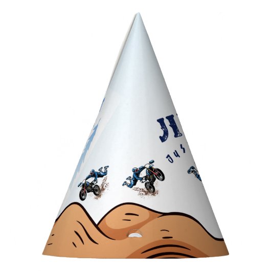 バイクもしくは自転車に乗る人キッドダートスタントバイク誕生日 パーティーハット (左)