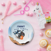 バイクもしくは自転車に乗る人キッドダートスタントバイク誕生日 ペーパープレート (パーティー)