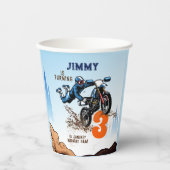 バイクもしくは自転車に乗る人キッドダートスタントバイク誕生日 紙コップ (正面)