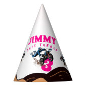 バイクもしくは自転車に乗る人キッドダートスタントバイバースデーパーティーハット パーティーハット (正面)