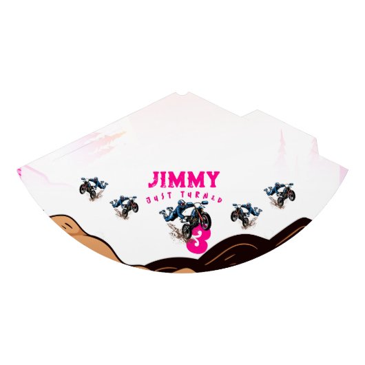 バイクもしくは自転車に乗る人キッドダートスタントバイバースデーパーティーハット パーティーハット (正面)