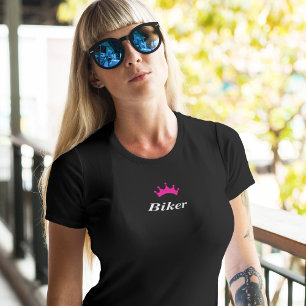 バイクもしくは自転車に乗る人クイーンバイクTシャツ Tシャツ
