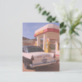 バイクもしくは自転車に乗る人クラシックパトロール車サービスステーション ポストカード (スタンド正面)