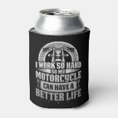 バイクもしくは自転車に乗る人クラシック作業懸命私のオートバイは持つことができ 缶クーラー (缶正面)