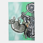 バイクもしくは自転車に乗る人クラブディロ キッチンタオル (縦)