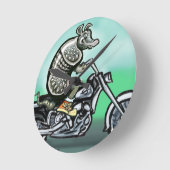 バイクもしくは自転車に乗る人クラブディロ ラウンド壁時計 (傾斜)