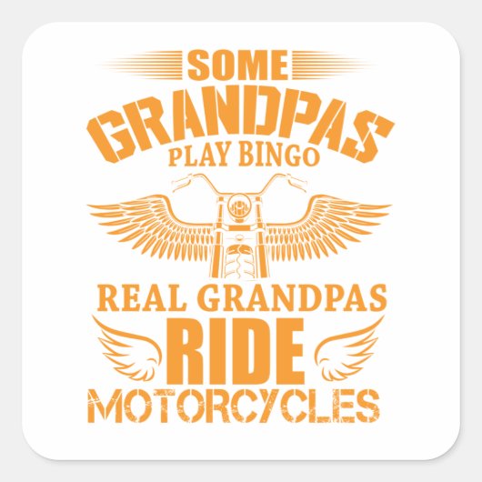 バイクもしくは自転車に乗る人グランドパ引用文実在グンパスライドバイク スクエアシール (正面)