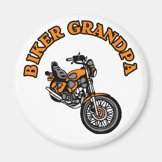 バイクもしくは自転車に乗る人グランパ マグネット (正面)