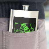 バイクもしくは自転車に乗る人グリーンブラックステンレス鋼フラスコ フラスク (インサイチュ)