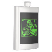 バイクもしくは自転車に乗る人グリーンブラックステンレス鋼フラスコ フラスク (右)