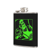 バイクもしくは自転車に乗る人グリーンブラック包まれたフラスコ フラスク (左)