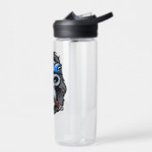 バイクもしくは自転車に乗る人ゴリラ喫煙シガーアニマルアート ウォーターボトル (左面)