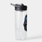 バイクもしくは自転車に乗る人ゴリラ喫煙シガーアニマルアート ウォーターボトル (右面)