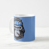 バイクもしくは自転車に乗る人ゴリラ喫煙喫煙シガーアニマルアート コーヒーマグカップ (正面左)