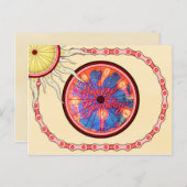 バイクもしくは自転車に乗る人サイクリストハッピーバースデー ポストカード (正面/裏面)