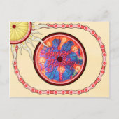 バイクもしくは自転車に乗る人サイクリストハッピーバースデー ポストカード (正面)