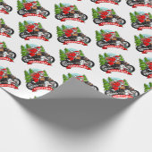 バイクもしくは自転車に乗る人サンタクリスマスラッピング紙 ラッピングペーパー (角)