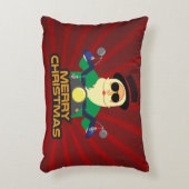 バイクもしくは自転車に乗る人サンタクリスマス装飾用クッション16インチx 12インチ アクセントクッション (正面(垂直))