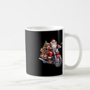 バイクもしくは自転車に乗る人サンタクロースオンバイクおもしろいクリスマスビキ コーヒーマグカップ