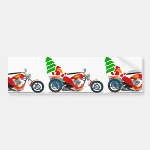 バイクもしくは自転車に乗る人サンタ バンパーステッカー
