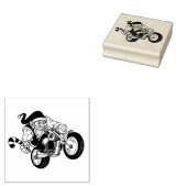 バイクもしくは自転車に乗る人サンタ ラバースタンプ (押印)