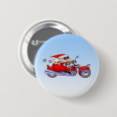 バイクもしくは自転車に乗る人サンタ 缶バッジ (正面&裏面)