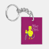 バイクもしくは自転車に乗る人シック文字 キーホルダー (正面左)