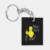 バイクもしくは自転車に乗る人シック文字 キーホルダー (正面左)