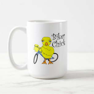 バイクもしくは自転車に乗る人シック文字 コーヒーマグカップ
