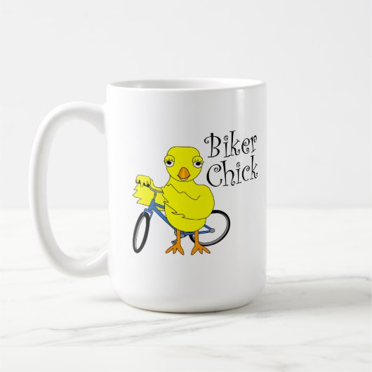 バイクもしくは自転車に乗る人シック文字 コーヒーマグカップ (左)