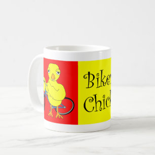 バイクもしくは自転車に乗る人シック文字 コーヒーマグカップ