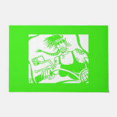 バイクもしくは自転車に乗る人シック緑のdoormat ドアマット (正面)