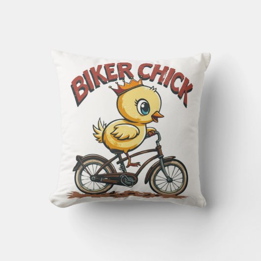 バイクもしくは自転車に乗る人シック装飾用クッション クッション (正面)