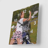 バイクもしくは自転車に乗る人シック – ウォールクロック (傾斜)