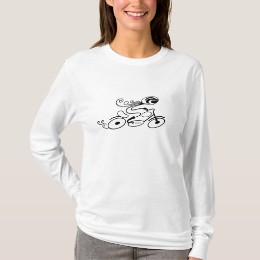 「バイクもしくは自転車に乗る人シック」メアリーフォード Tシャツ (正面)