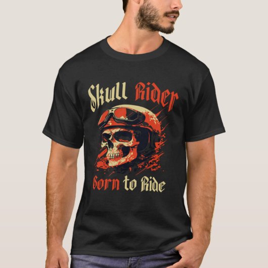 バイクもしくは自転車に乗る人スケルトン神秘的な死のボーン3 Tシャツ (正面)