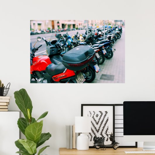 バイクもしくは自転車に乗る人ズローバルセロナ,スペインのポスター ポスター (ホームオフィス)