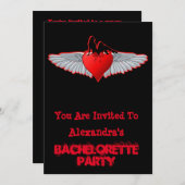 バイクもしくは自転車に乗る人タトゥーロックスタイルバチェロレッテ 招待状 (正面/裏面)