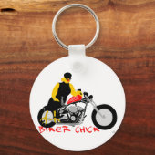 バイクもしくは自転車に乗る人チックオートバイに座る キーホルダー (正面)