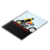 バイクもしくは自転車に乗る人チックオートバイに座る ノートブック (左側)