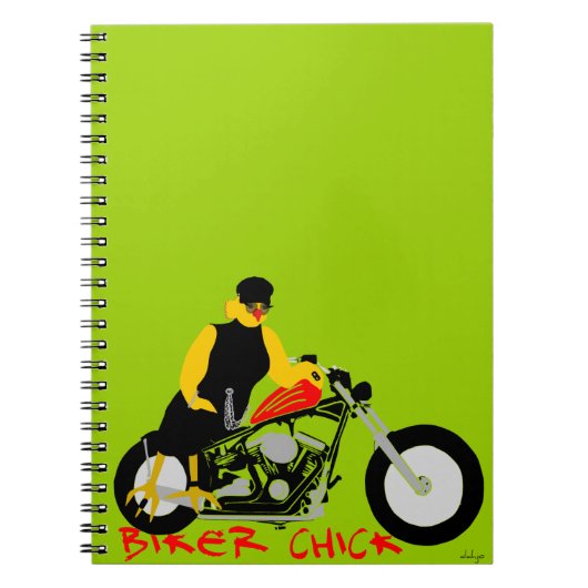 バイクもしくは自転車に乗る人チックオートバイに座る ノートブック (正面)
