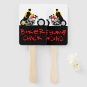 バイクもしくは自転車に乗る人チックオートバイに座る ハンドファン (正面&裏面)