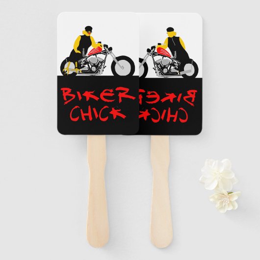 バイクもしくは自転車に乗る人チックオートバイに座る ハンドファン (正面&裏面)