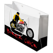 バイクもしくは自転車に乗る人チックオートバイに座る ラージペーパーバッグ (正面アングル)