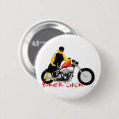 バイクもしくは自転車に乗る人チックオートバイに座る 缶バッジ (正面&裏面)
